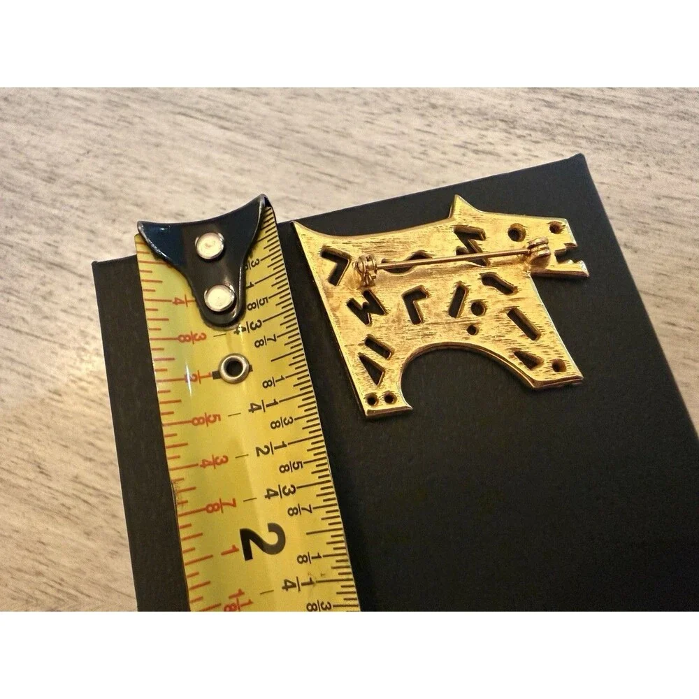 Vintage Gold Tone Modernist Abstract Animal Brooch Southwestern Style Pin